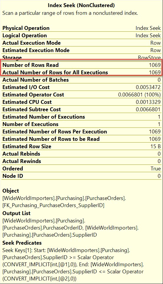 SQL SERVER - Number of Rows Read - Execution Plan second 