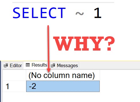 SQL Puzzle - SELECT ~ 1 : Guess the Answer selecttilde1 