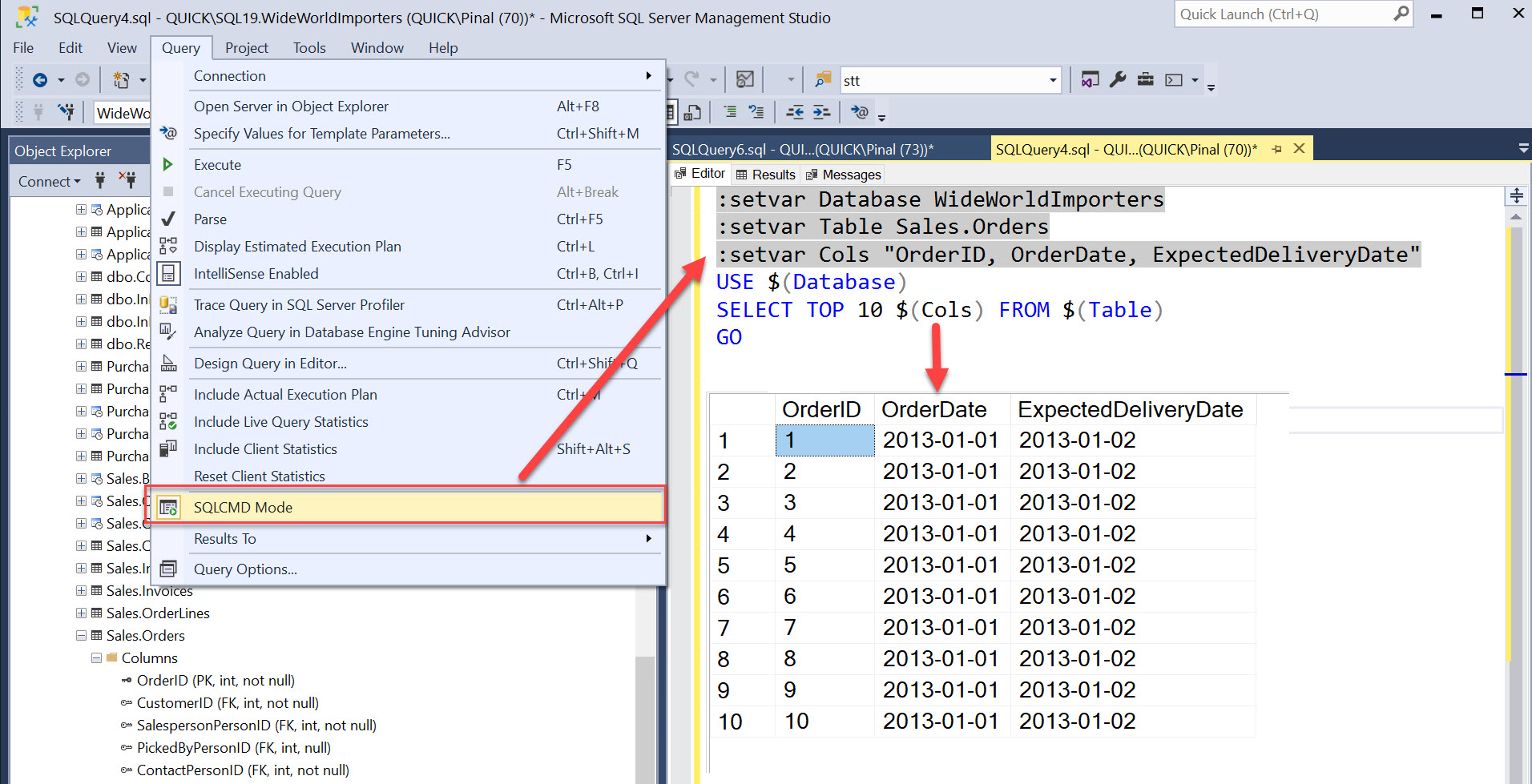 SQL SERVER Management Studio and SQLCMD Mode sqlcmdmode2 