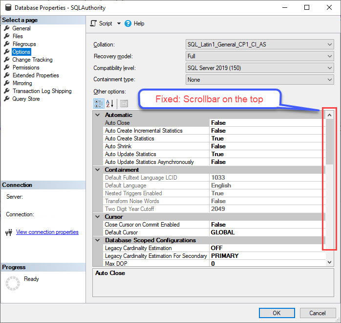 SQL SERVER - Scrollbar in the Middle - Bugs Fixed by SSMS Team ssms-scroll-02 