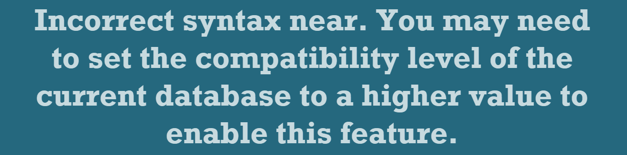 incorrect syntax near