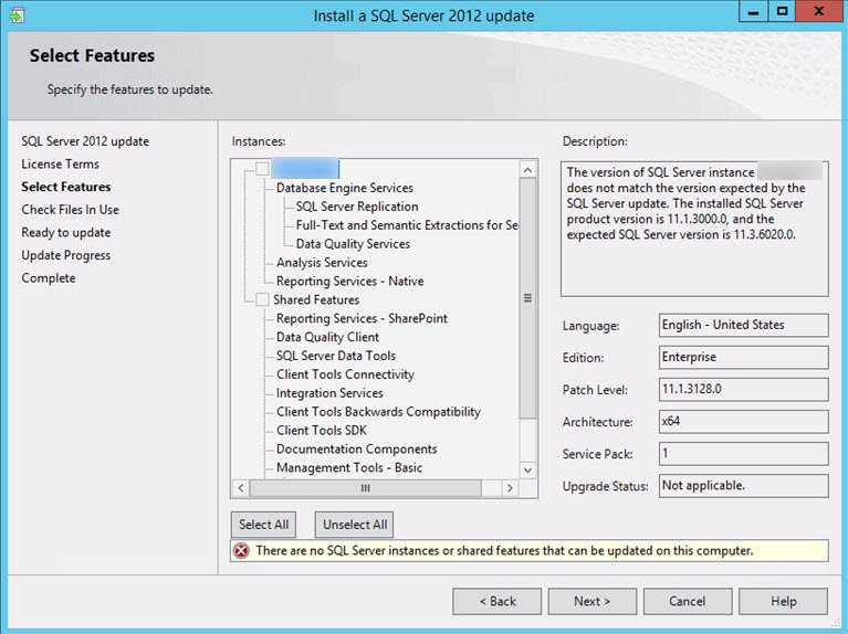 SQL SERVER - Patch Installation Error: The version of SQL Server instance does not match the version version-error-01 