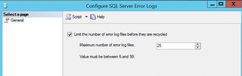 SQL SERVER - Unable to Recycle ERRORLOG Using sp_cycle_errorlog error-log-01-800x254 