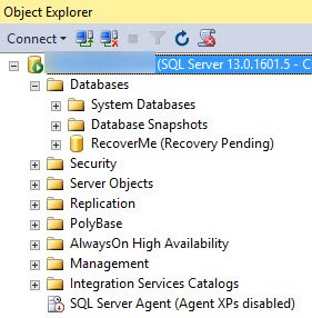 SQL SERVER - Database going to Recovery Pending Automatically and Coming Back rec-pending-01 
