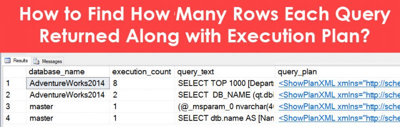 How to Find How Many Rows Each Query Returned Along with Execution Plan? - Interview Question of the Week #115 rowcountwithexecution_2-800x255 