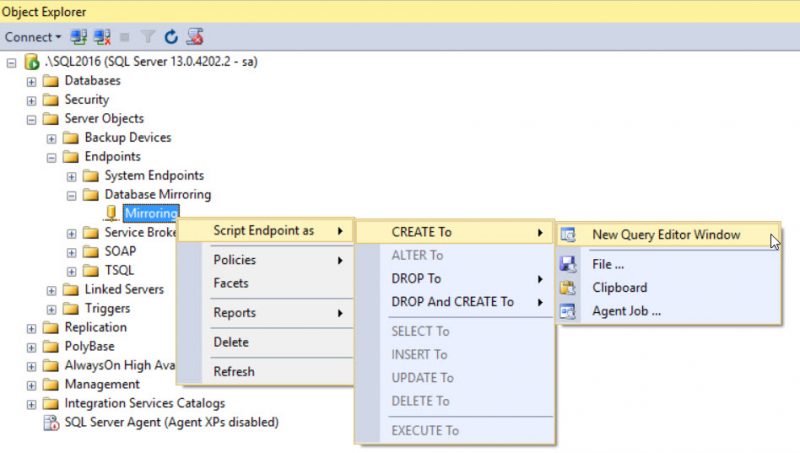 SQL SERVER - Database Mirroring Login Attempt Failed With Error: 'Connection Handshake Failed. There is No Compatible Encryption Algorithm. State 22 AO-Mirror-01-800x453 