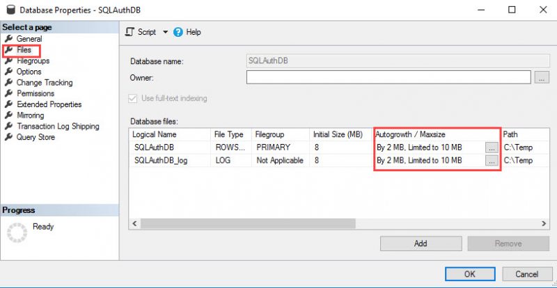 SQL SERVER - Msg 1105 - Could Not Allocate Space for Object Name in Database 'DB' Because the 'PRIMARY' Filegroup is Full space-err-02-800x414 