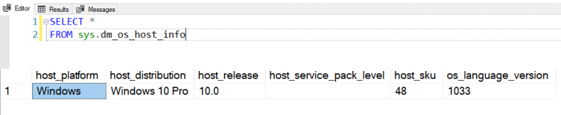 SQL SERVER - DMV to Get Host Information - sys.dm_os_host_info dmoshostinfo-800x165 