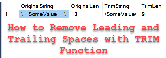 SQL SERVER - 2017 - How to Remove Leading and Trailing Spaces with TRIM Function? trimfunction 