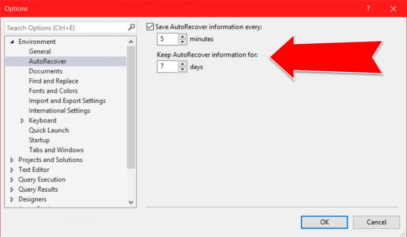 SQL SERVER - Save Auto Recover Information - SSMS autosave-800x466 
