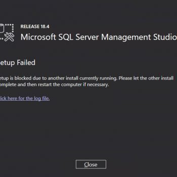 ssms install error
