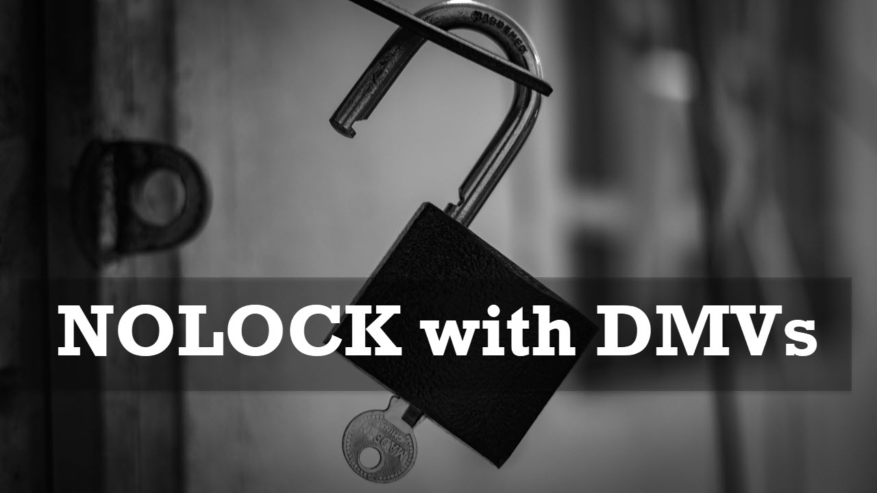 NOLOCK with DMVs